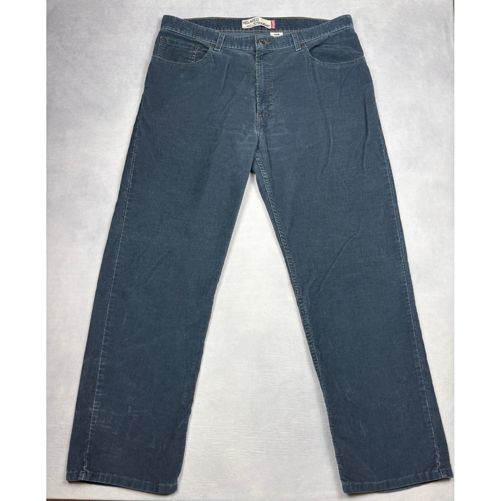 Levis 559 Relaxed Straight Corduroy Pants Mens 38x32 Blue Gray Cords 05559-1303‎